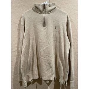Polo Ralph Lauren Mens Cotton Roadster Beige Sweater Size Large